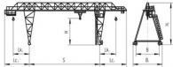 Чертеж крана козлового со стационарной кабиной